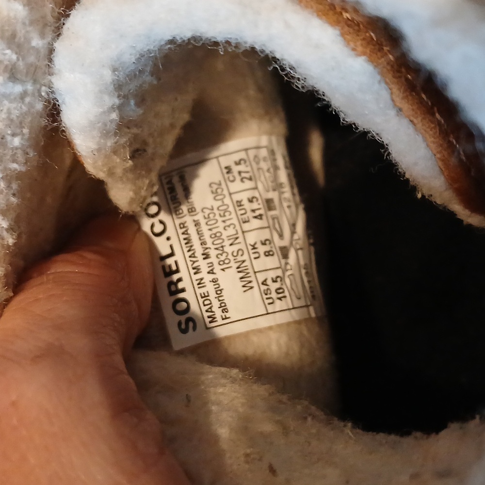 Sorel Out N About Boot Sz 10.5 Gray Leather Felt Faux Shearling Waterproof - Picture 6 of 7